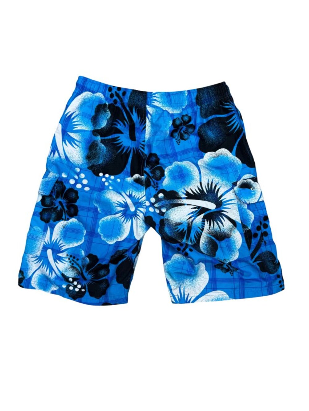 U.S. Polo Assn. Mens Blue Floral Swim Trunks Medium Hawaiian Print Stretch Waist - Picture 9 of 10